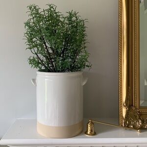 Oversized Farmhouse Kitchen Utensil Holder | White Ceramic Crock plater‎ vase